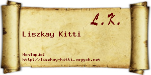 Liszkay Kitti névjegykártya